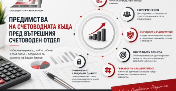 Предимства на счетоводната къща | DH Consult Предимства на счетоводната къща пред вътрешния счетоводен отдел – счетоводно обслужване за фирми от DH Consult