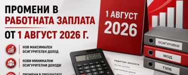 Промени в работната заплата от 1 август 2026 г. Промени в работната заплата от 1 август 2026 – нов максимален осигурителен доход, минимални осигурителни доходи и ТЗПБ